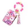 (🔥2024 Best Selling - 50% OFF) Floral leather small wallet with keychain and bracelet 🔥Buy More Save More!!!