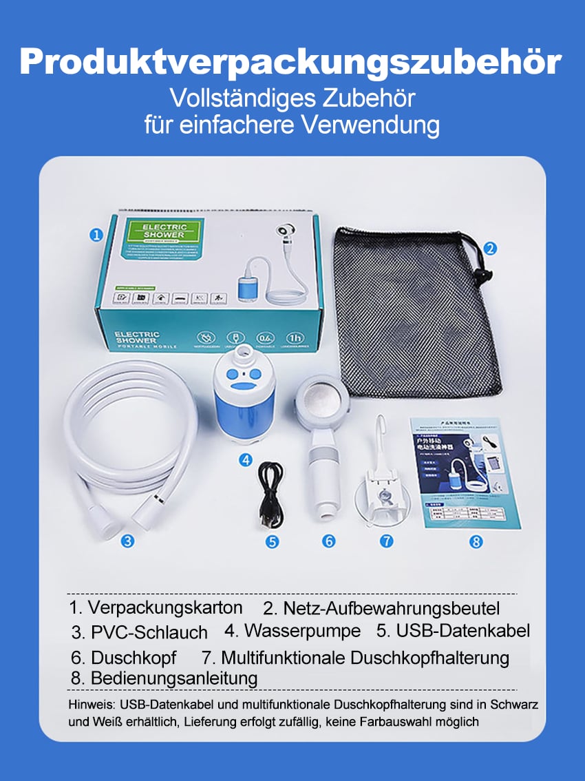 🚿Letzter Tag 49% Rabatt✨Tragbare Campingdusche – Einstellbarer Durchfluss