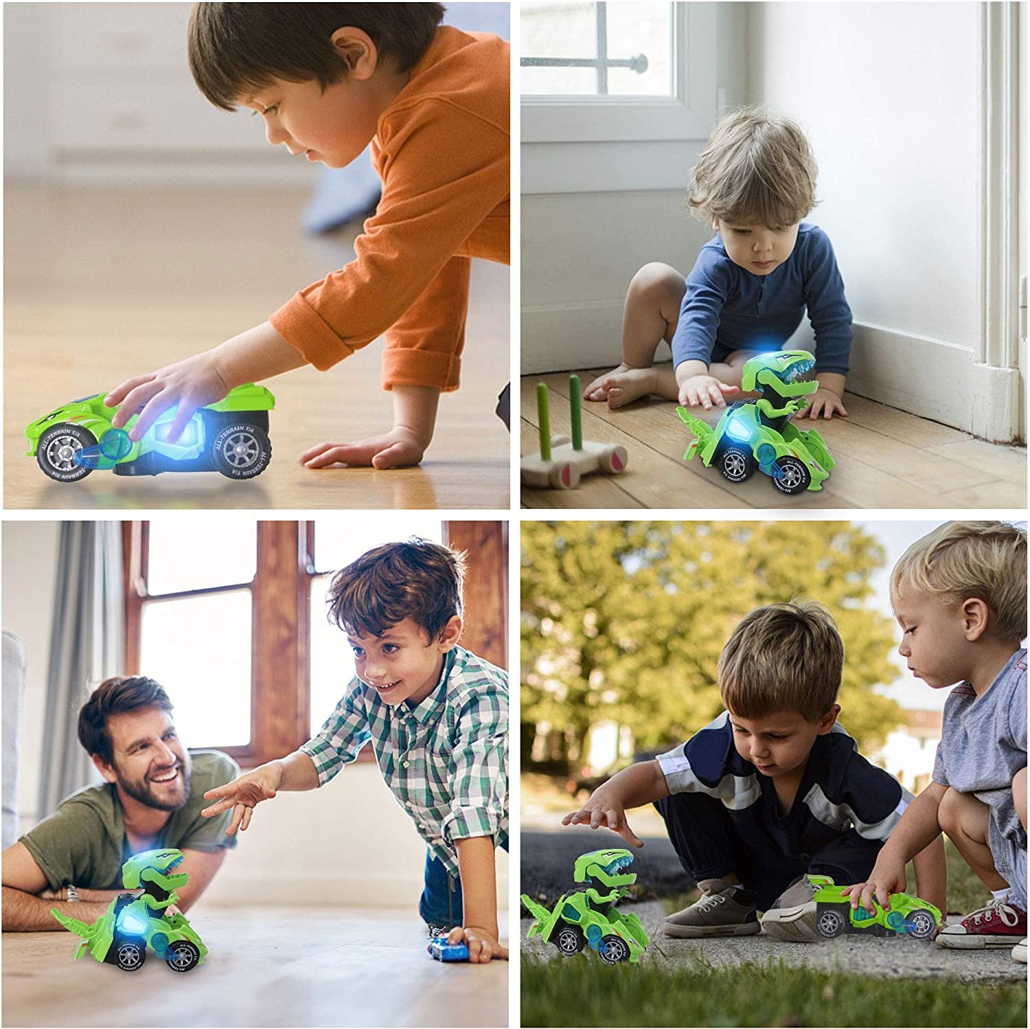 PERFECT GIFT FOR KIDS🎁 LED DINOSAUR TRANSFORMATION CAR TOY