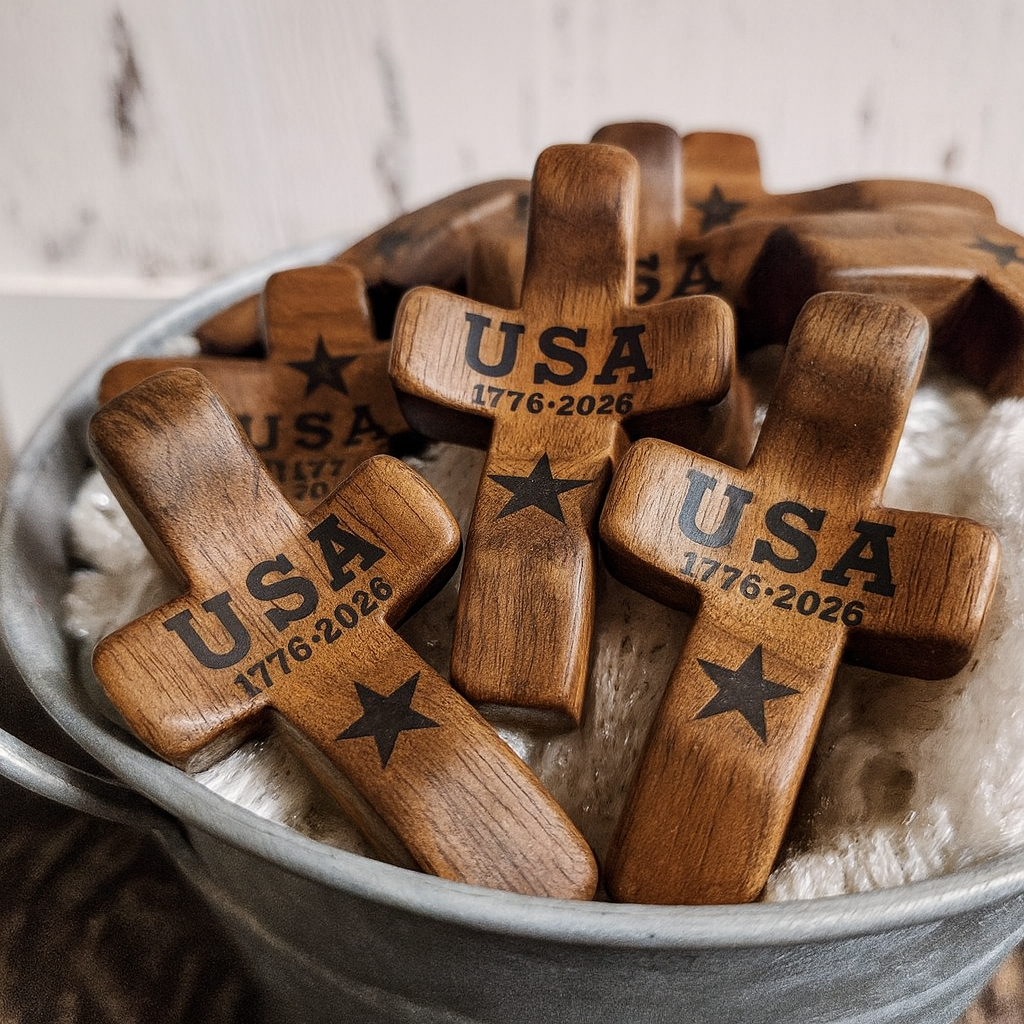 ✝️100% Handmade Wooden 250th Anniversary U.S. Cross(𝐂𝐡𝐚𝐝 𝐒𝐦𝐢𝐭𝐡 𝐇𝐚𝐧𝐝𝐦𝐚𝐝𝐞®)