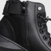 Black handmade warm leather boots