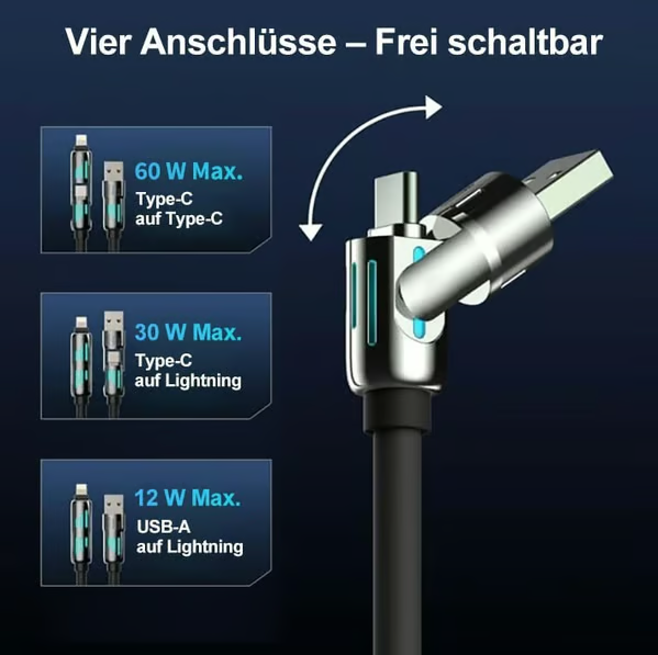 🔥Letzter Tag 49% Rabatt🔥4-in-1-USB-Ladekabel