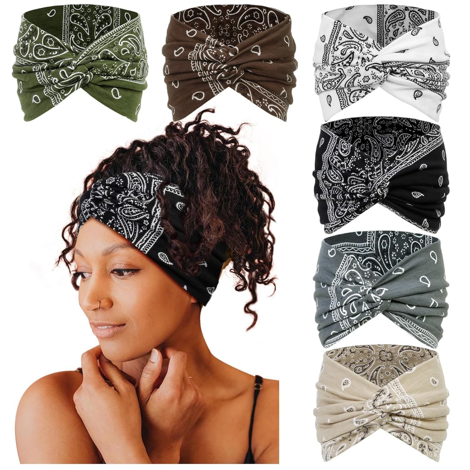 🏆Flash Sale⚡ 50K+ SOLD! Almost Gone-❤️🎀Women's Boho Style Leopard & Paisley Print Hair Band