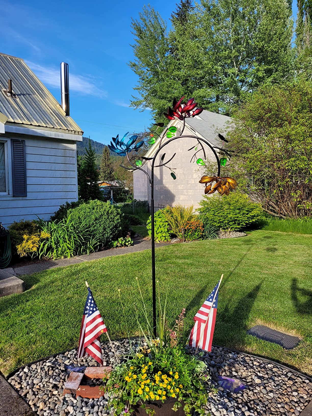 🎁Hot Sale🔥 50% OFF - Beautiful Multi Colored Flowers Wind Spinner