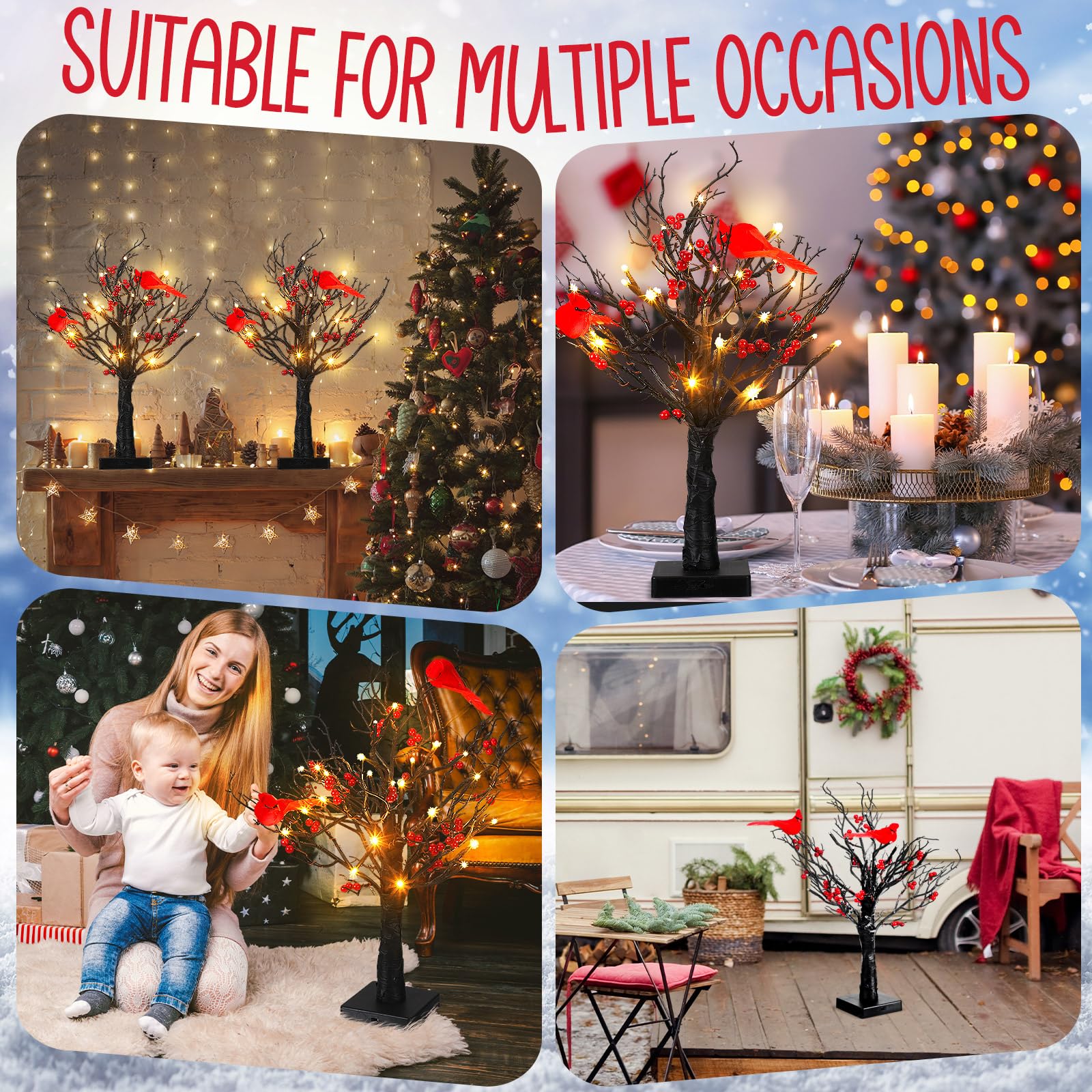 🍂TikTok Fall Sale — Last Day 70% OFF🎉Christmas Lighted Mini LED Tree With Red Berries🎄