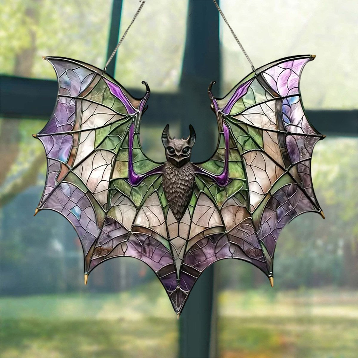 🦇Handcrafted Radiant Bat Window Decor | Halloween & Garden Gift