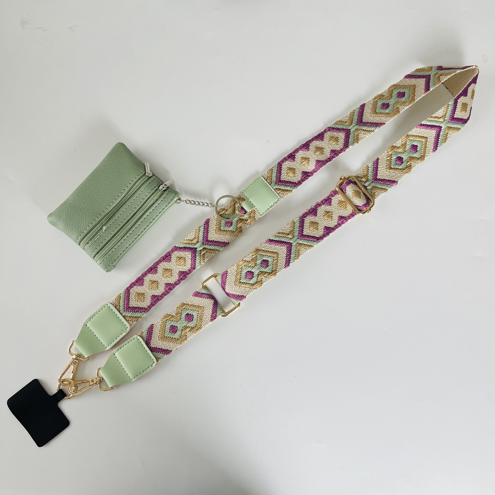 Phone Strap with Zippered Pouch