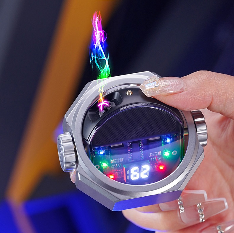 Cool Mecha Fingertip Gyro Decompression Dual Arc Lighter