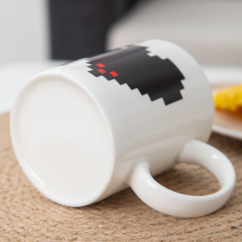 Pixel Heart Color Changing Ceramic Mug