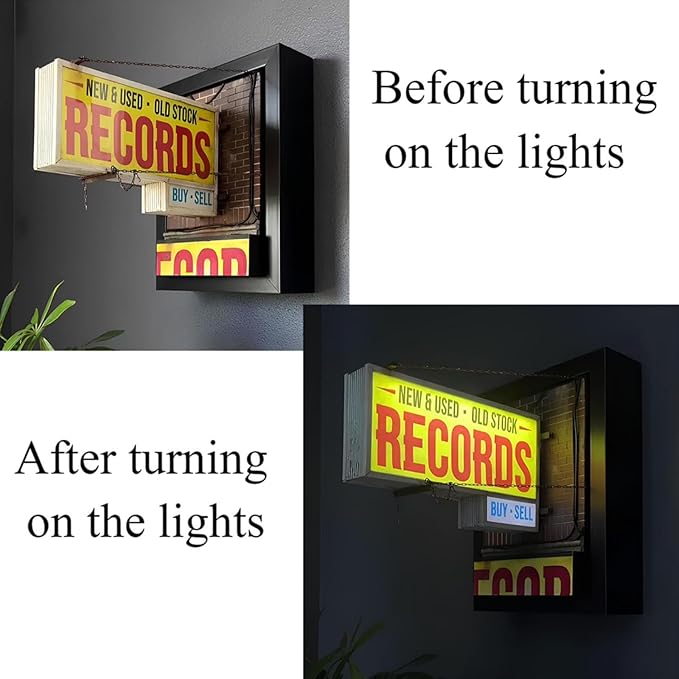 💽Record Store Retro Wall Light - Record Collector Gift✨
