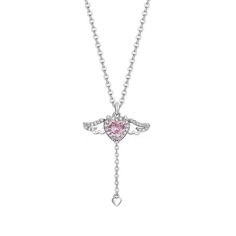 💖Valentine's Day Sale - 50%🎁Pink Angel Wings Necklace