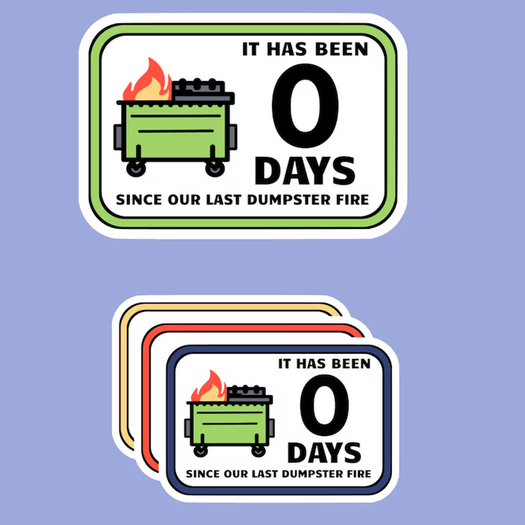 🔥Last Day Promotion 50% OFF🔥Dumpster Fire Day Count Sticker（10Pcs）