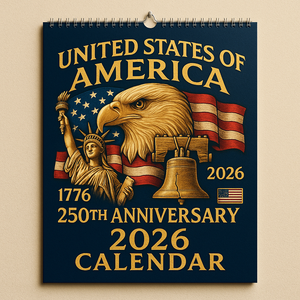 🔥Last Day 50% OFF-🔵🔴⚪250th Anniversary 2026 Calendar