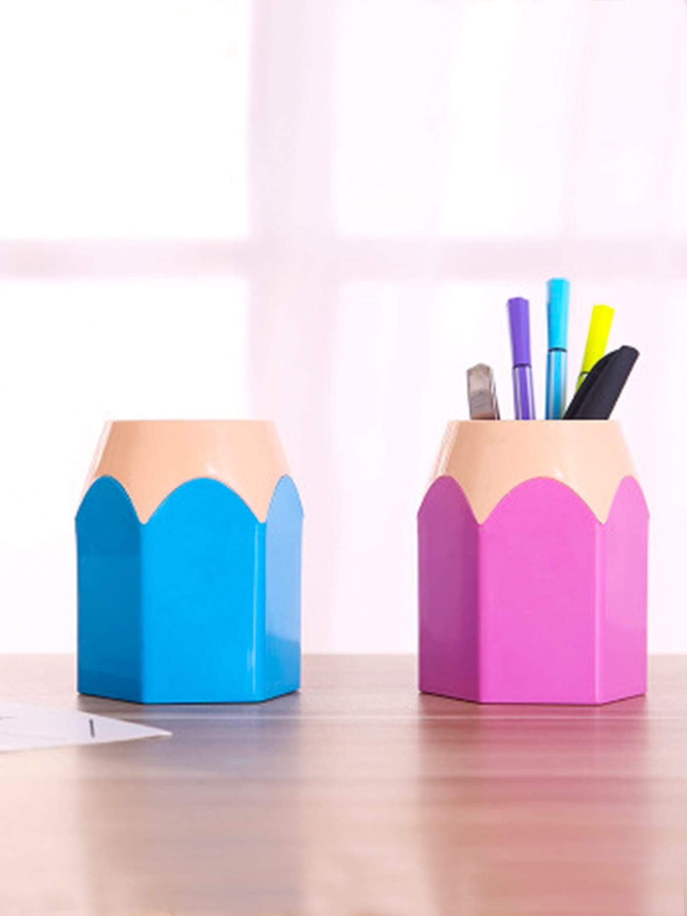 Random Color Pencil Shaped Pen Holder 1pc