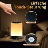 Touch Bedside Table Lamp,13 RGB Colors & 5 Brightness, USB Rechargeable Desk Lamp, Remote Control Dimmable Night Light with RGB Color Changing,Portable Lamp for Baby, Bedroom, Living Room