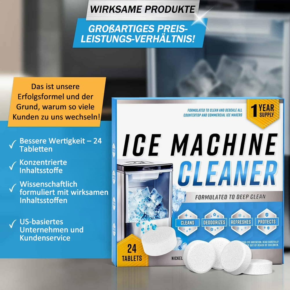 🧊✨Eismaschinenreiniger & Entkalker – 24 Reinigungstabletten, kompatibel mit Frigidaire, Opal