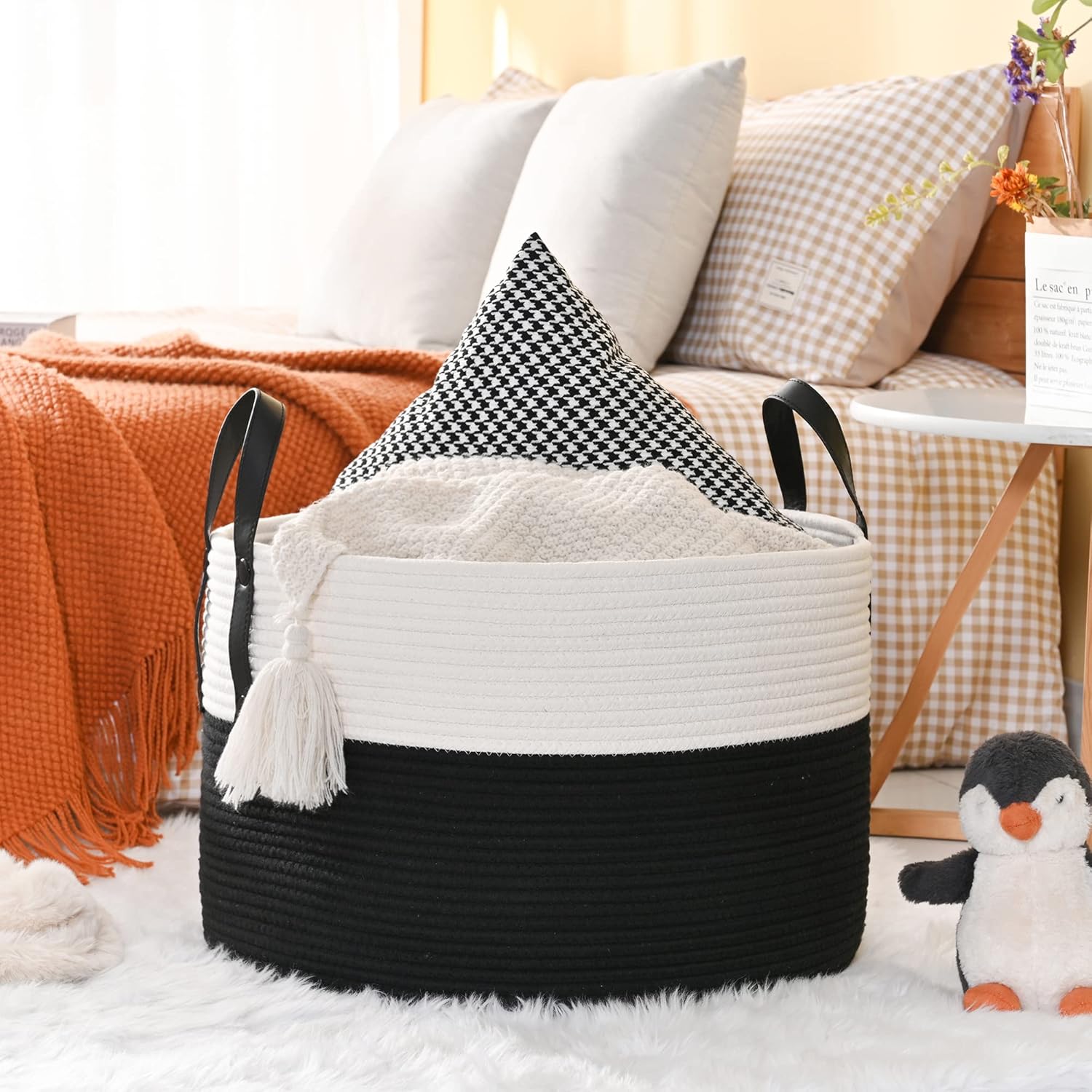 KAKAMAY Large Blanket Basket (20