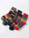 Christmas autumn and winter warm mid-calf socks, five pairs