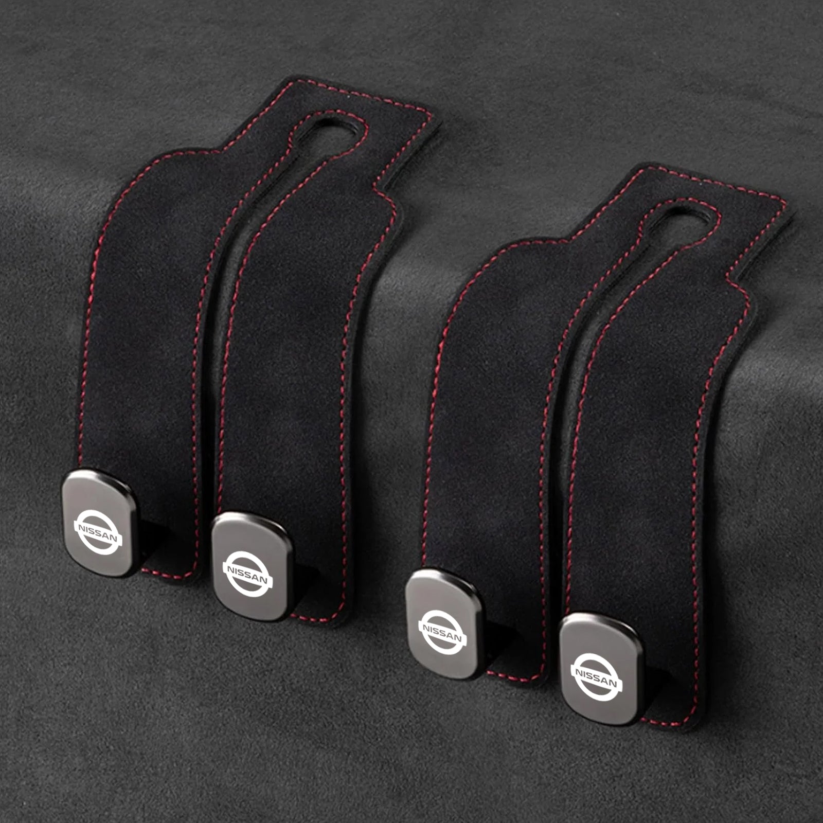 TwinHook Leather Car Headrest Hangers