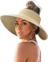 FURTALK Sun Visor Hats for Women Wide Brim Straw Roll-Up Ponytail Summer Beach Hat UV UPF Packable Foldable Travel