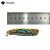 TOSAHWI HANDMADE Colorful shell Damascus Mini Pocket Folding Blades-69528