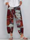 Women Colorful Loose Print Elastic Waist Pants