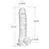 Transparent Realistic Dildo With Power Sucker Masturbation Vibrator Sex Toy -  SN093