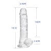 SHEMESIX Transparent Realistic Dildo With Power Sucker Masturbation Vibrator Sex Toy