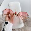 (🔥Summer Hot Sale - 50% OFF) 2024 Woman Rimless Diamond Sunglasses, BUY 2 FREE SHIPPING