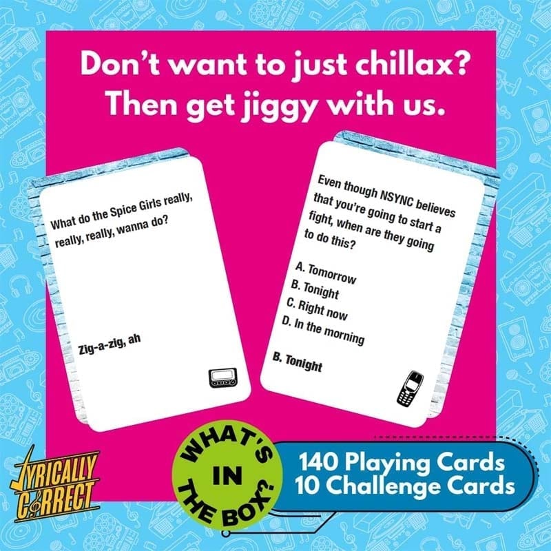 🎁TikTok Last Day Sale - 70% OFF🎶Lyrically Correct Pop Quiz 90s & 2000s Edition Music Trivia Game