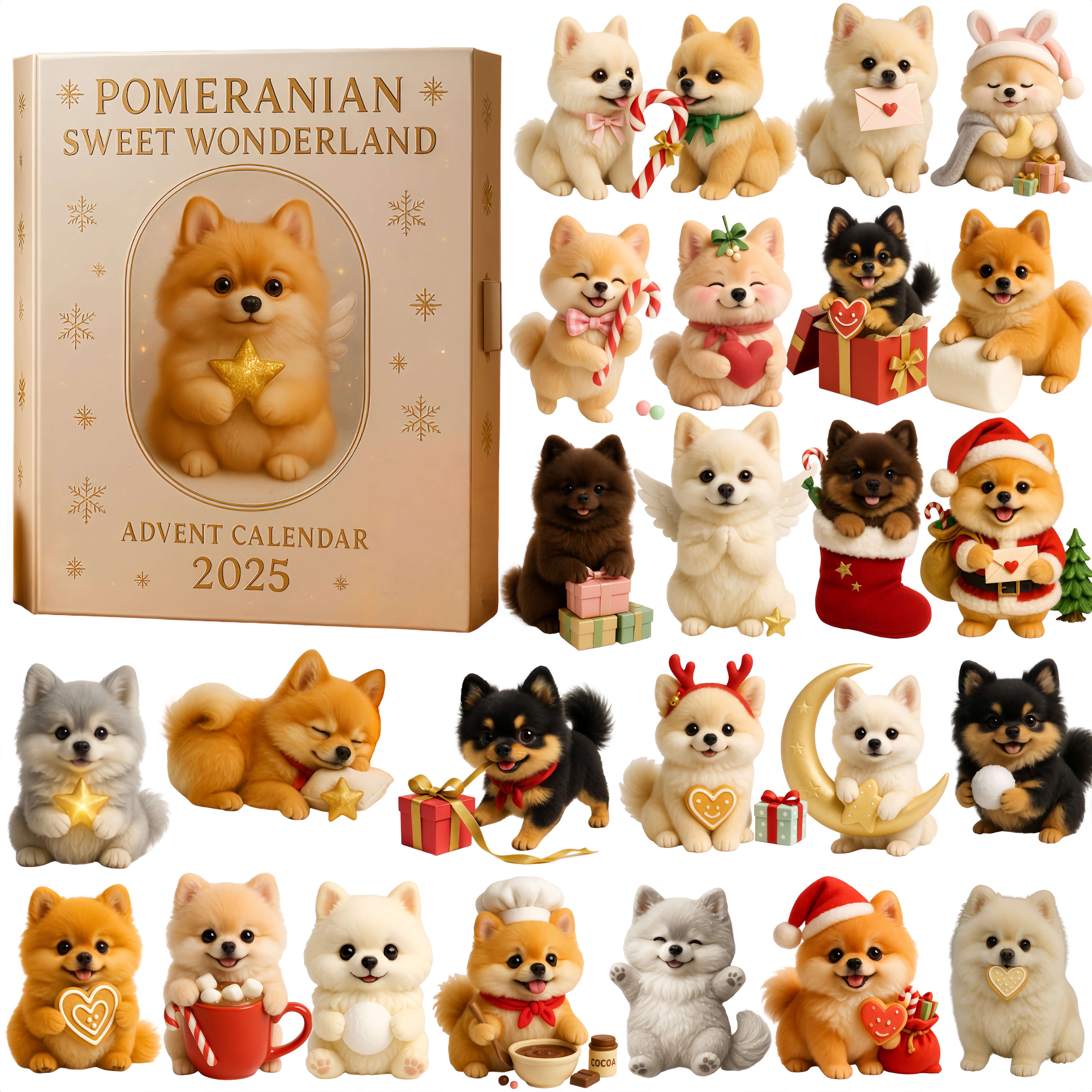 🔥Last Day 50% OFF -🎄Pomeranian Sweet Wonderland Advent Calendar 2025