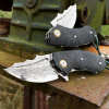 Handcrafted Damascus Steel Folding  Knife • Savage BY ATENAS™