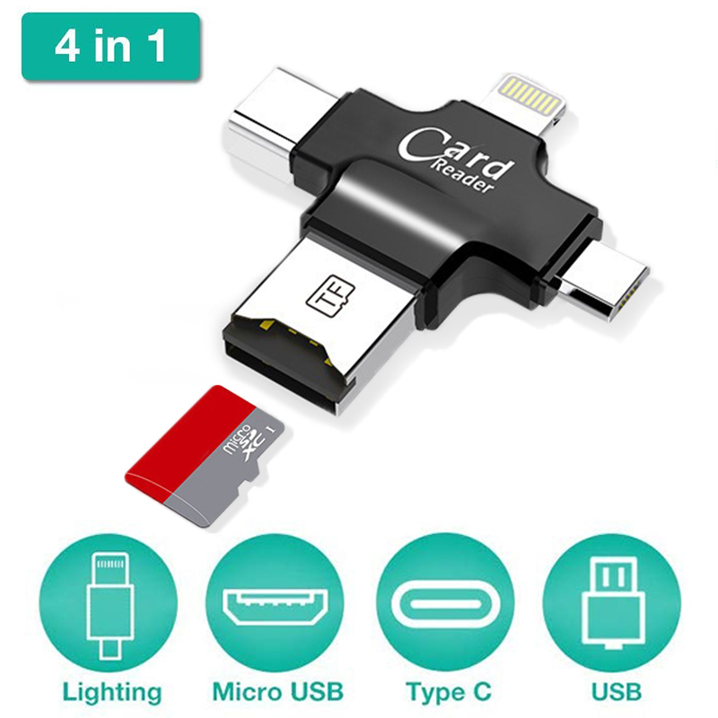 (Christmas Big Sale!- 50% OFF)4 In 1 TF(Micro SD) Card Reader,Buy More Save More!