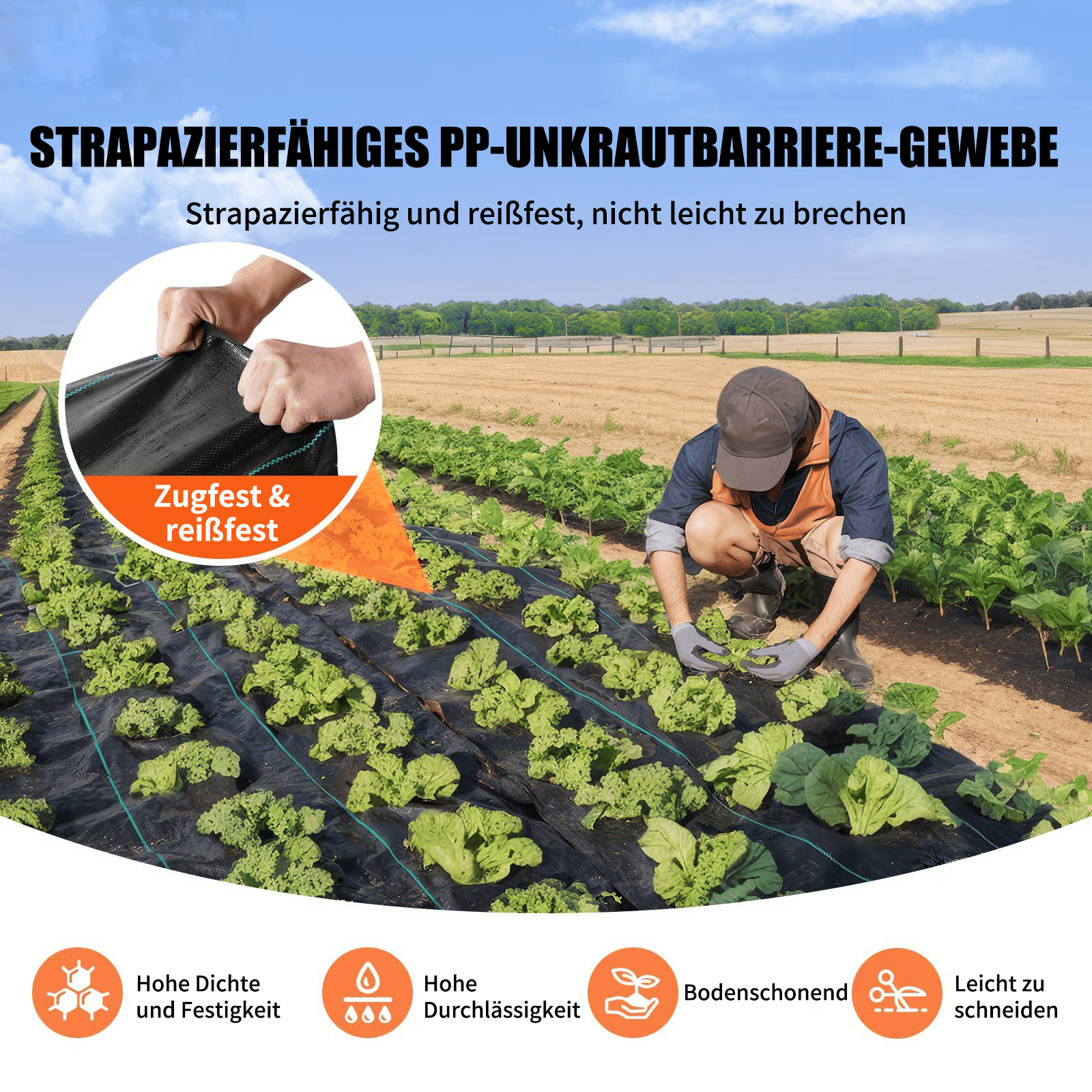 🔥Premium gewebte Unkrautbarriere