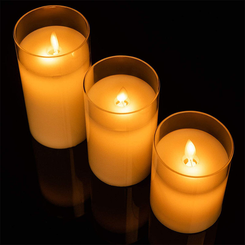 🔥Last Day Promotion 48% OFF-🎁-Flickering Flameless Candles with Glass Holder