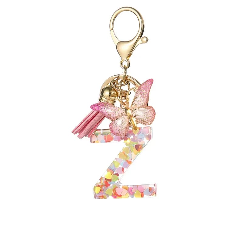 🔥Last Day 50% OFF - Butterfly Letter Keychain Tassel Design Vibrant Durable Lightweight Gift
