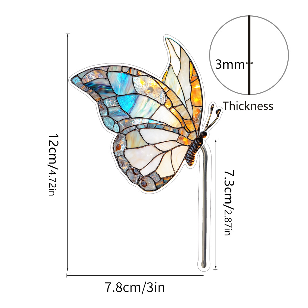 🎖️Stained glass hummingbird plant pot decorative bird shaped sun catcher beautiful handmade gift,💕 add charm to plants and windows