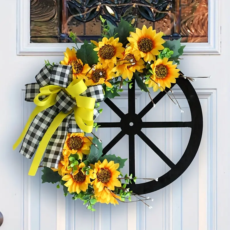 🌻Sunflower bow & Watering can Wreath🌺