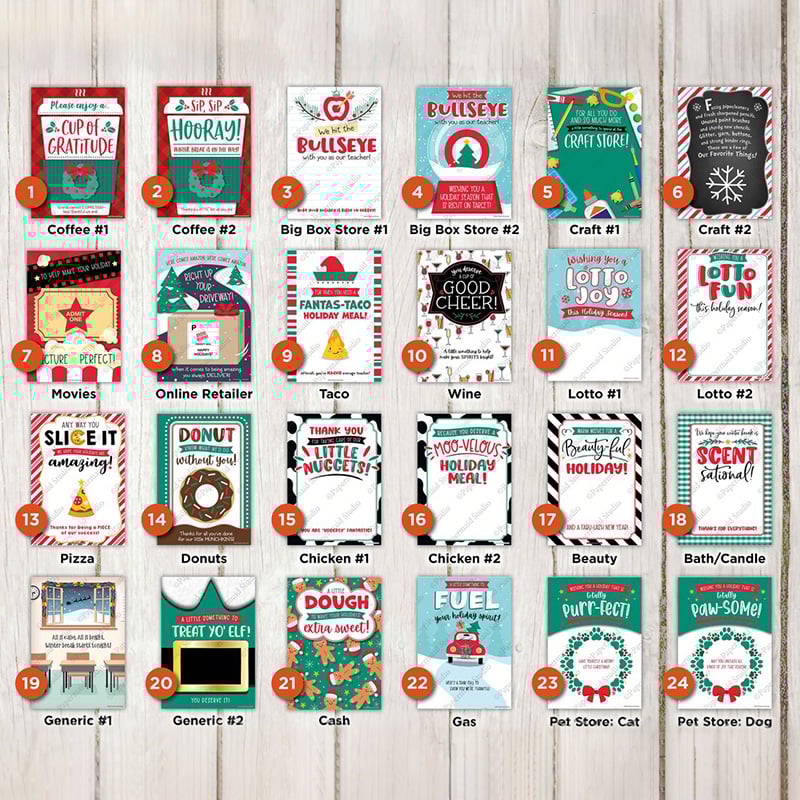 👩🏻‍🏫Teacher Christmas Gift Card Book - Hardcover & Durability Line(♻️Free PDF Included!) 🎁Holiday Teacher Appreciation Gift!