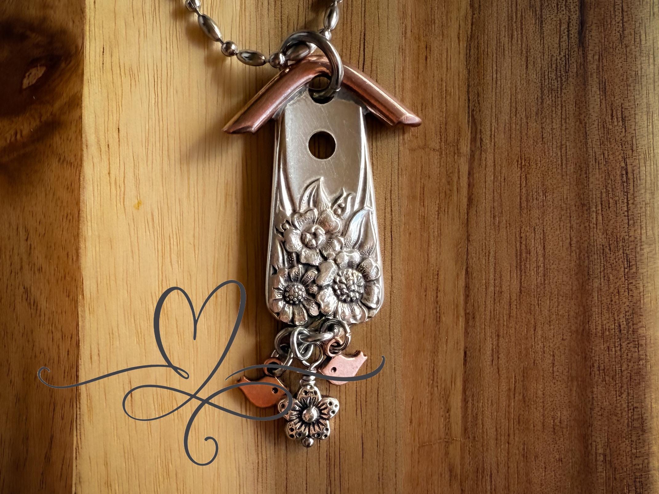 Handmade Birdhouse Necklace or Purse Charm