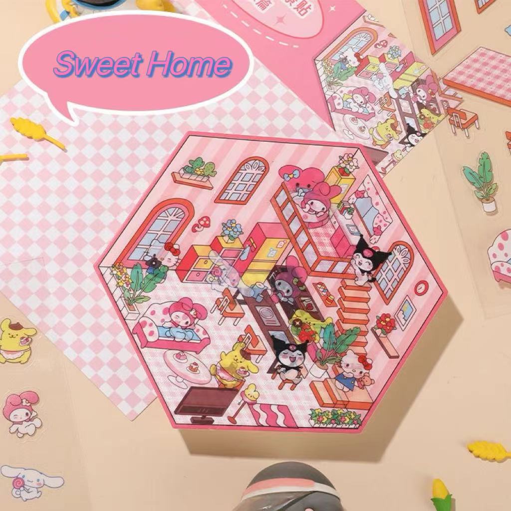 Cartoon 3D Scene Sticker: Make Your Own Kawaii Sweet Home|Coffee Shop|Cake Shop