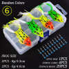 Soft Frog Fishing Lures 4 pcs + 20 space beans + 1 pvc box