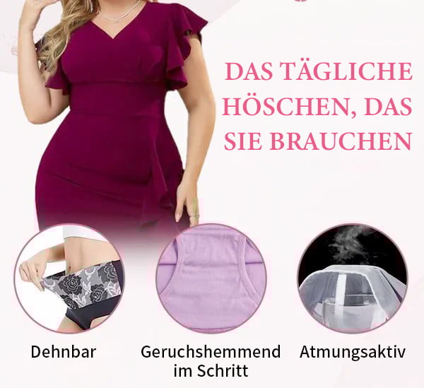 ✨Letzter Tag Kaufe 1 und erhalte 3 Packungen (JE NUR 6,33 €)🔥Damen-Slip mit hoher Taille und Bauchkontrolle aus reiner Baumwolle in Übergröße
