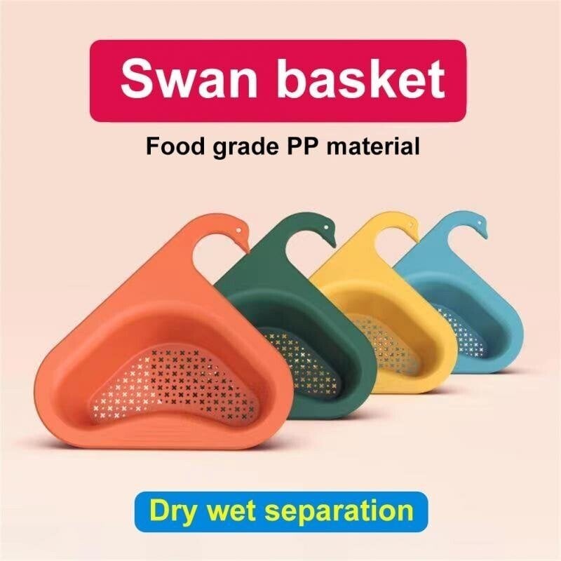 🔥Last day to save 45% 0FF - Kitchen Eco-Friendly Sink Drain Basket Swan Drain Rack