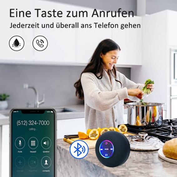 Letzter Tag 50% RABATT -Wasserdichte kabellose Bluetooth-Lautsprecher für das Badezimmer mit LED-Licht
