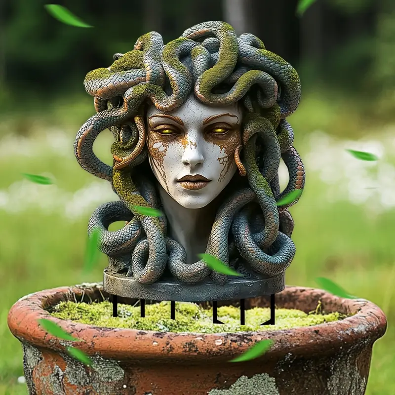 Medusa and Snake Garden Stake