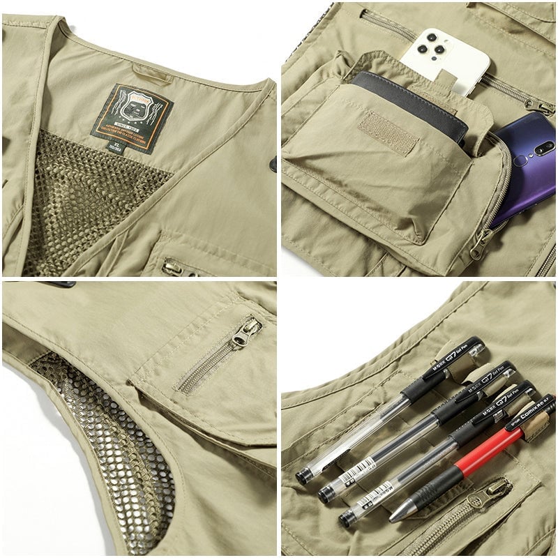 (🔥Last Day Promotion 50% OFF) Breathable Mesh Zip Cargo Vest - Buy 2 Get Extra 10% OFF & Free Shipping