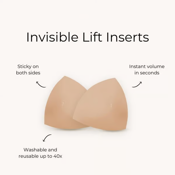 Sticky Bra Inserts - Washable & Reusable, Instant Lift🔥(Latex-free and Allergy-friendly)