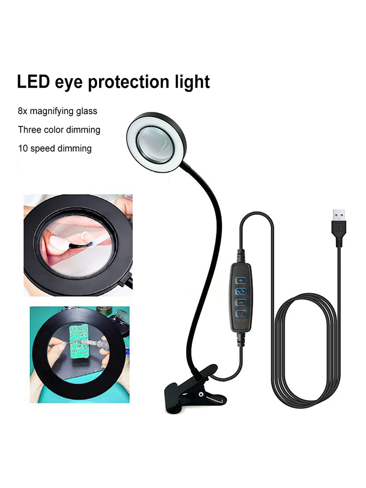 💥LAST DAY SALE 50% OFF💥Magnifying Glass Clip-On Desk Lamp⚡Buy 2 Free Shipping
