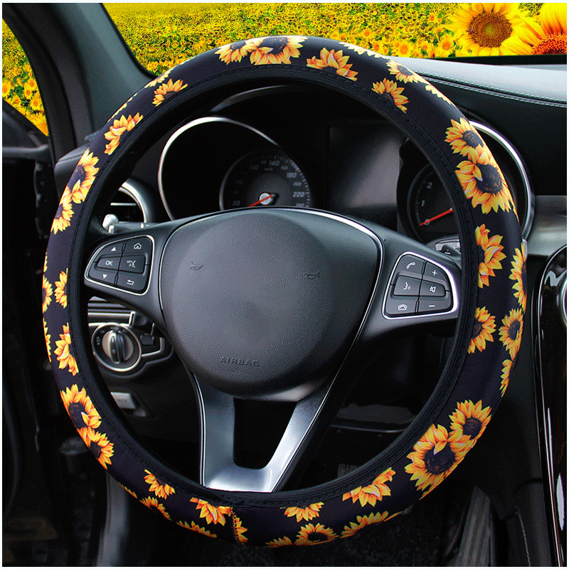 💖 (Women's Day Sale - 50% OFF) Sunflower Stretchy Steering Wheel Cover, Buy 2 Free Shipping